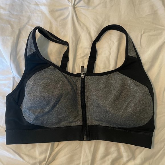 C9 Champion Power Shape Max Zip Sports Bra - Heather Gray 36C - Picture 1 of 3